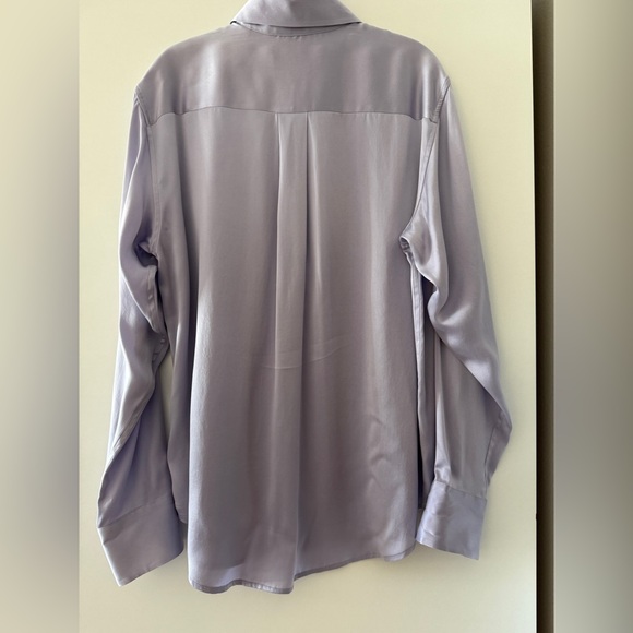 EQUIPMENT Signature Silk Satin Shirt In Languid Lavender Purple, Medium, NEW - Picture 3 of 7